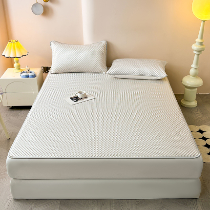 91家纺网 家纺一手货源 找家纺 湘之帛 2025新款凉感纯色豆豆席凉席系列星级灰基础款