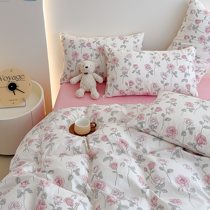 91家纺网 家纺一手货源 找家纺 （总）【苏东来】2025年小清新纯棉印花四件套少女风甜美13372小碎花印花全棉四件套套件ins多巴胺田园风纯棉四件套被套床单枕套 3