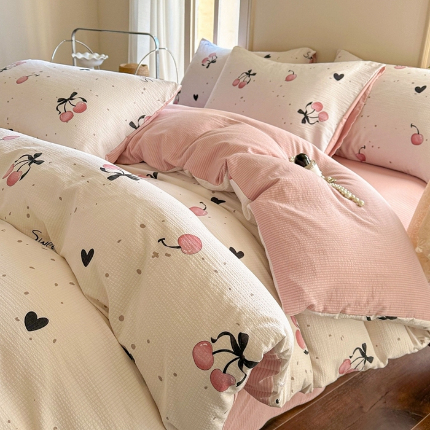 91家纺网 家纺一手货源 找家纺 （总）卢赛尔 2024新款提花有氧泡泡泡芙四件套