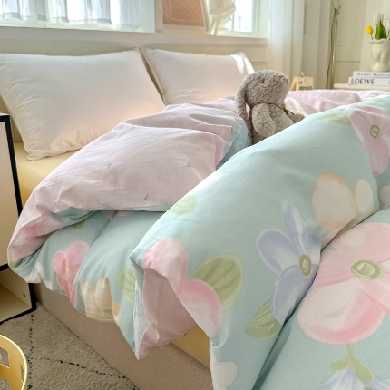 91家纺网 家纺一手货源 找家纺 （总）红粉佳人家纺 2025春夏新款全棉纯棉12868纯棉单被套