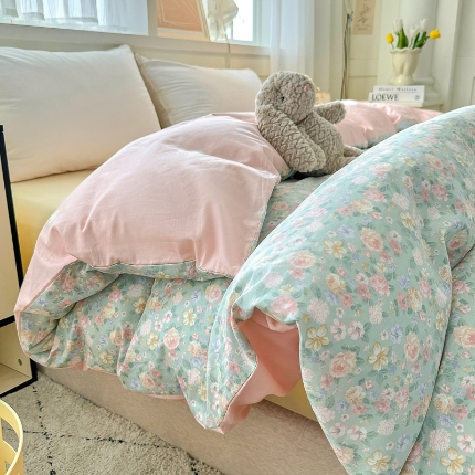 91家纺网 家纺一手货源 找家纺 （总）红粉佳人家纺 2025春夏新款全棉纯棉12868纯棉单被套