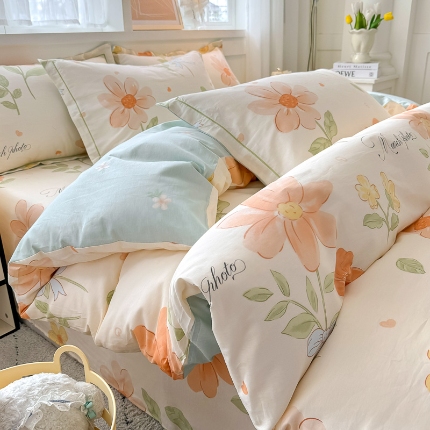 91家纺网 家纺一手货源 找家纺 （总）红粉佳人家纺 2025春夏新款全棉纯棉12868纯棉单被套