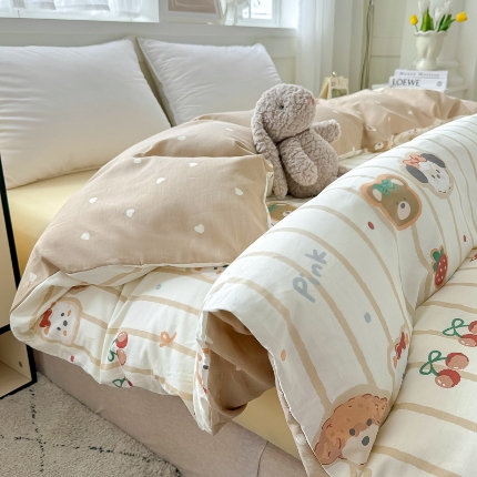 91家纺网 家纺一手货源 找家纺 （总）红粉佳人家纺 2025春夏新款全棉纯棉12868纯棉单被套