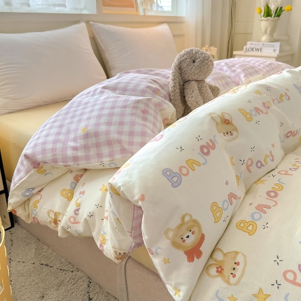 91家纺网 家纺一手货源 找家纺 （总）红粉佳人家纺 2025春夏新款全棉纯棉12868纯棉单被套