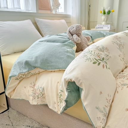 91家纺网 家纺一手货源 找家纺 （总）红粉佳人家纺 2025春夏新款全棉纯棉12868纯棉单被套