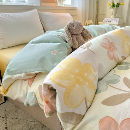 91家纺网 家纺一手货源 找家纺 （总）红粉佳人家纺 2025春夏新款全棉纯棉12868纯棉单被套