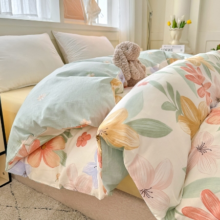 91家纺网 家纺一手货源 找家纺 （总）红粉佳人家纺 2025春夏新款全棉纯棉12868纯棉单被套