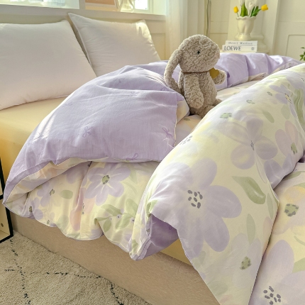 91家纺网 家纺一手货源 找家纺 （总）红粉佳人家纺 2025春夏新款全棉纯棉12868纯棉单被套