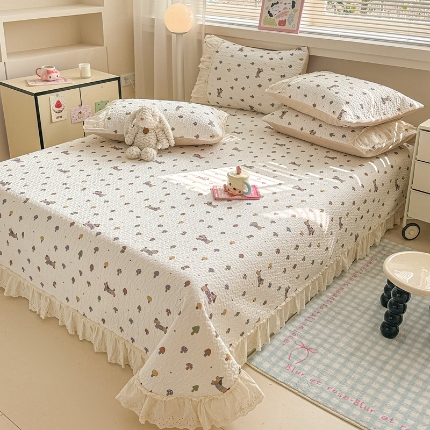 91家纺网 家纺一手货源 找家纺 （总）2025款全棉床盖三件套空调卧室亲肤凉床垫四季通用可机洗