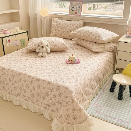 91家纺网 家纺一手货源 找家纺 （总）2025款全棉床盖三件套空调卧室亲肤凉床垫四季通用可机洗