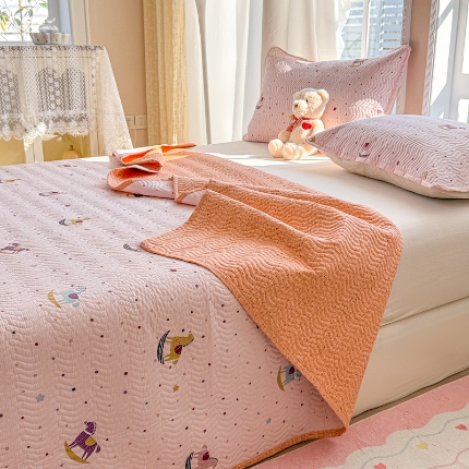 91家纺网 家纺一手货源 找家纺 （总）2025新款双面100%全棉床盖三件套单床盖可机洗