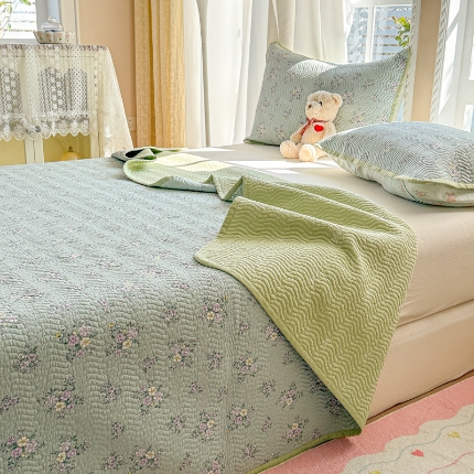 91家纺网 家纺一手货源 找家纺 （总）2025新款双面100%全棉床盖三件套单床盖可机洗