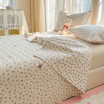 91家纺网 家纺一手货源 找家纺 （总）2025款两面100%全棉床盖三件套夏季空调凉感床垫四季通用