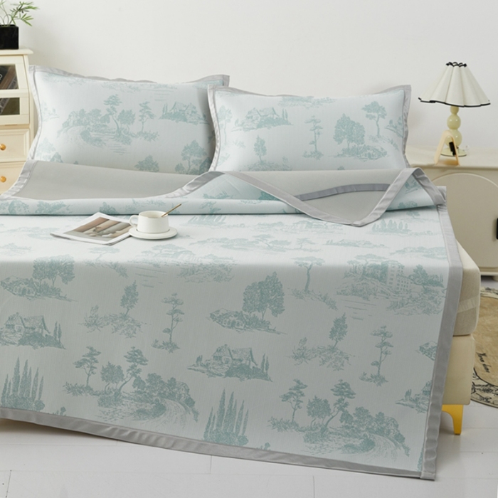 91家纺网 家纺一手货源 找家纺 （总）曲宿家纺 2025新款A类高分子色织提花软凉席系列