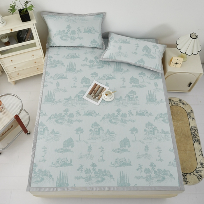 91家纺网 家纺一手货源 找家纺 （总）曲宿家纺 2025新款A类高分子色织提花软凉席系列