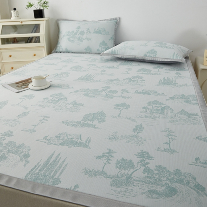 91家纺网 家纺一手货源 找家纺 （总）曲宿家纺 2025新款A类高分子色织提花软凉席系列