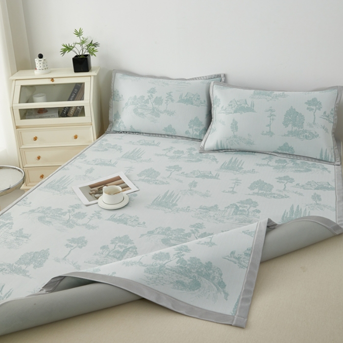 91家纺网 家纺一手货源 找家纺 （总）曲宿家纺 2025新款A类高分子色织提花软凉席系列