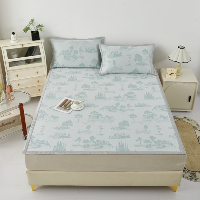 91家纺网 家纺一手货源 找家纺 （总）曲宿家纺 2025新款A类高分子色织提花软凉席系列