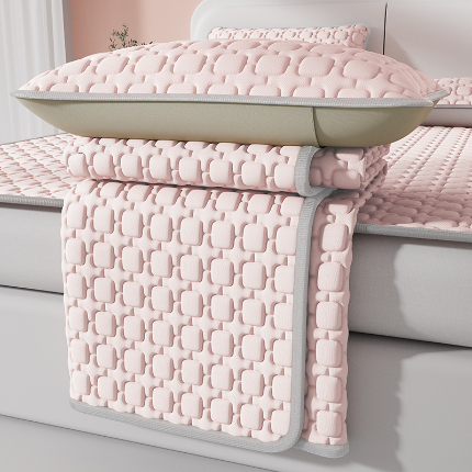 91家纺网 家纺一手货源 找家纺 （总）世纪绒品 2026新款A类凉感小冰川冰丝乳胶凉席床笠加厚12mm