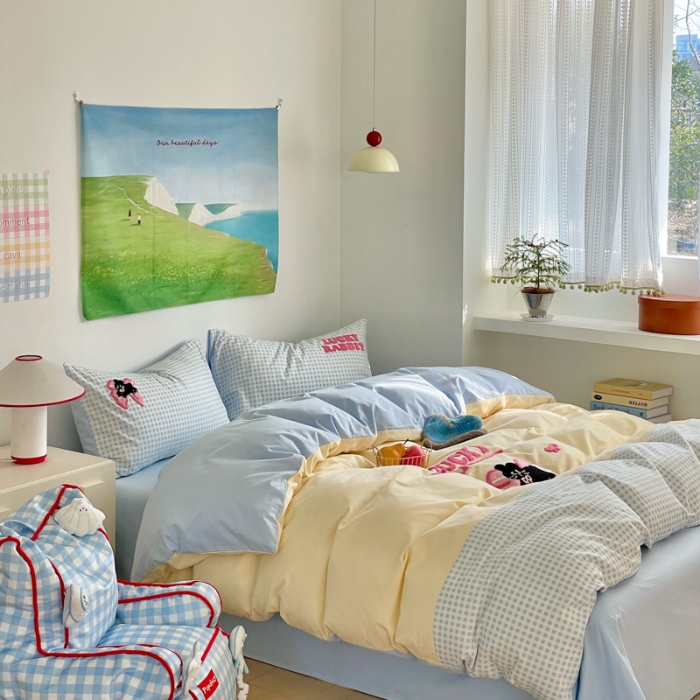 91家纺网 家纺一手货源 找家纺 左视觉  小清新化纤套件拍摄赏析