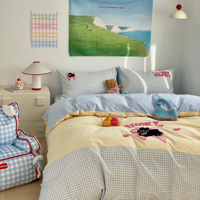 91家纺网 家纺一手货源 找家纺 左视觉  小清新化纤套件拍摄赏析