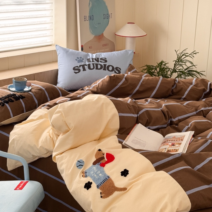 91家纺网 家纺一手货源 找家纺 左视觉  小清新毛巾绣套件拍摄赏析