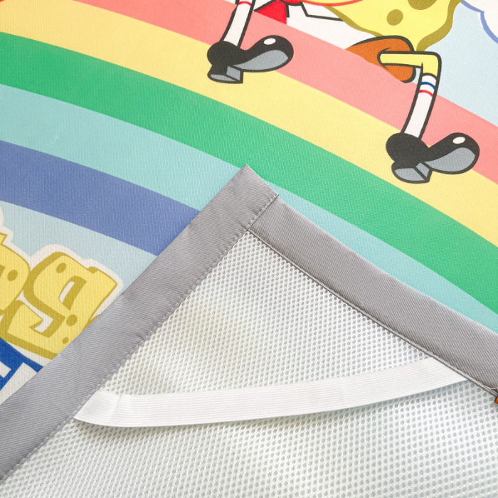 91家纺网 家纺一手货源 找家纺 金爱家 2025新款冰丝凉席海绵宝宝 冰丝-彩虹海绵宝宝