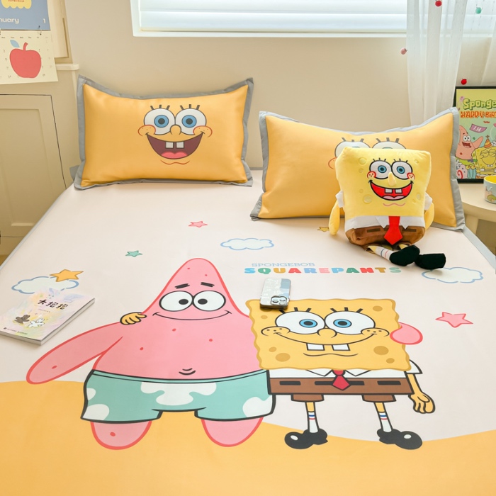 91家纺网 家纺一手货源 找家纺 金爱家 2025新款冰丝凉席海绵宝宝 冰丝-伙伴海绵宝宝