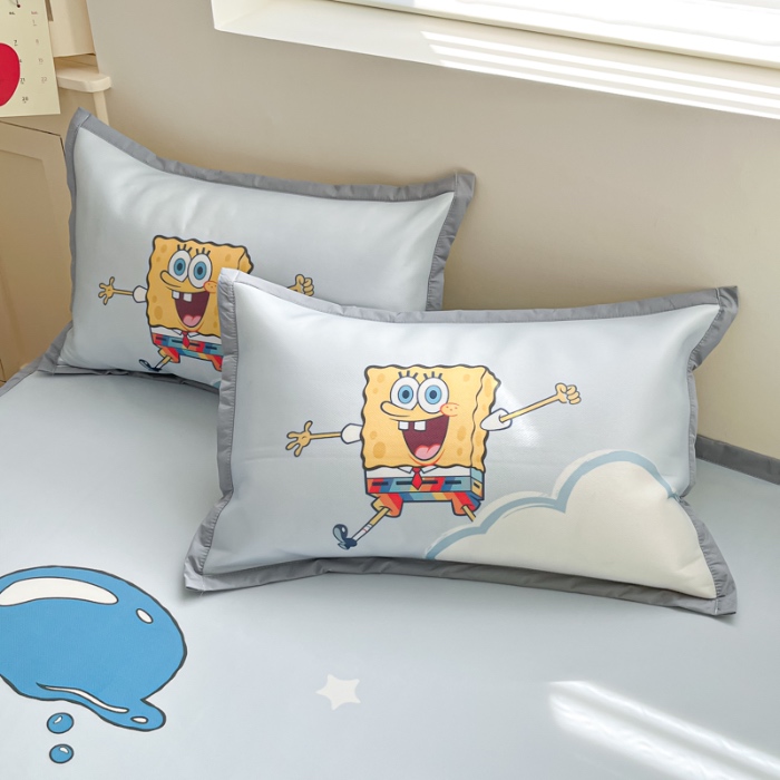 91家纺网 家纺一手货源 找家纺 金爱家 2025新款冰丝凉席海绵宝宝 冰丝-泡泡海绵宝宝