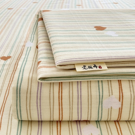 91家纺网 家纺一手货源 找家纺 （总）2025款【有买家秀】三枚缎条原棉老粗布床单款三件套单人双人卧室床盖四季通用