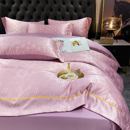 91家纺网 家纺一手货源 找家纺 （总）经年 2025新款60S贡缎提花水洗真丝冰丝天丝四件套直播爆款 