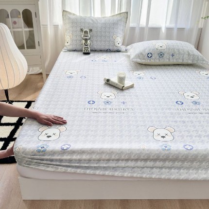 91家纺网 家纺一手货源 找家纺 （总）乐居家纺 2025新款亲肤舒适活性印染水洗冰丝床笠