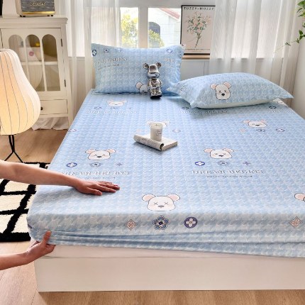 91家纺网 家纺一手货源 找家纺 （总）乐居家纺 2025新款亲肤舒适活性印染水洗冰丝床笠