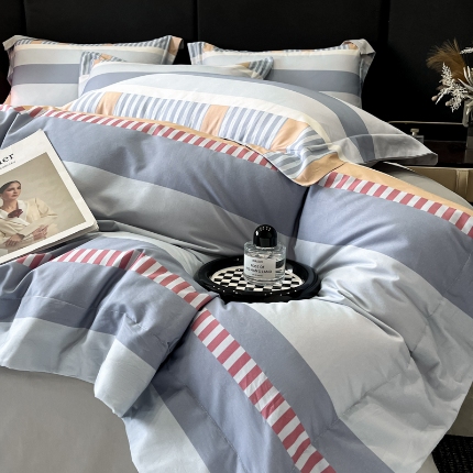 91家纺网 家纺一手货源 找家纺 （总）（控价）2025新款 专版花型 高克重A类 全棉长绒棉数码印花四件套-布拉格之恋