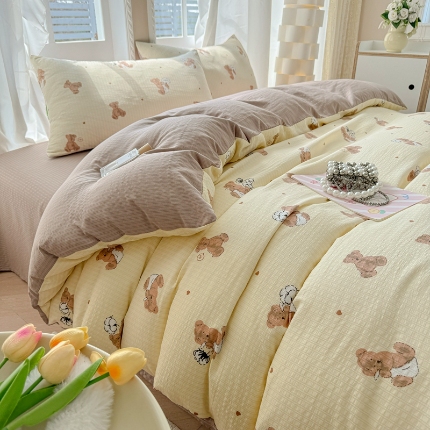 91家纺网 家纺一手货源 找家纺 （总）壹号库 2025新款A类提花有氧彩竺绵四件套