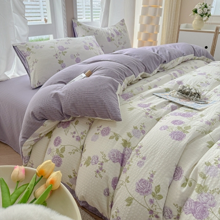 91家纺网 家纺一手货源 找家纺 （总）壹号库 2025新款A类提花有氧彩竺绵四件套