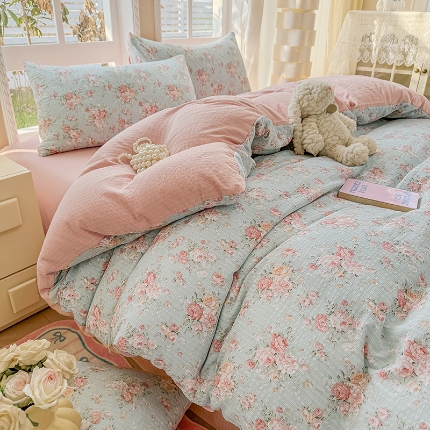 91家纺网 家纺一手货源 找家纺 （总）壹号库 2025新款A类提花有氧彩竺绵四件套