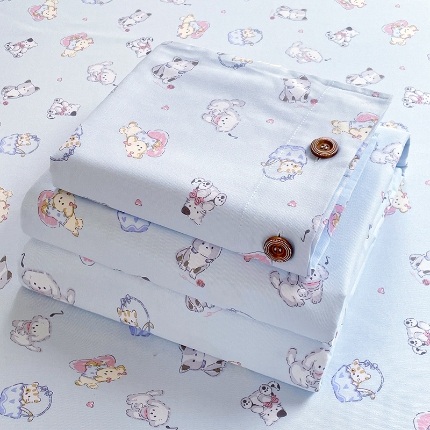 91家纺网 家纺一手货源 找家纺 （总）2025款【有买家秀】加厚纽扣款原棉老粗布三件套学生单人宿舍床单可铺可盖