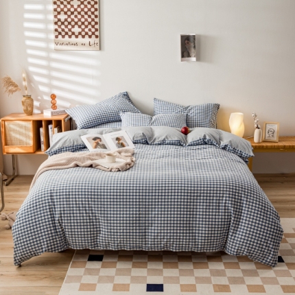 91家纺网 家纺一手货源 找家纺 （总）九沐良品  2025新款A类色织水洗棉单被套