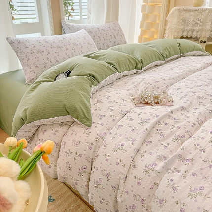 91家纺网 家纺一手货源 找家纺 （总）壹号库 2025新款A类提花有氧彩竺绵四件套