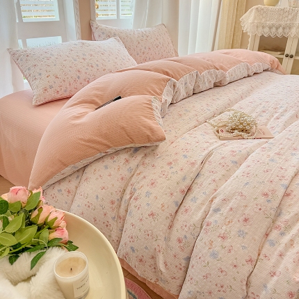 91家纺网 家纺一手货源 找家纺 （总）壹号库 2025新款A类提花有氧彩竺绵四件套