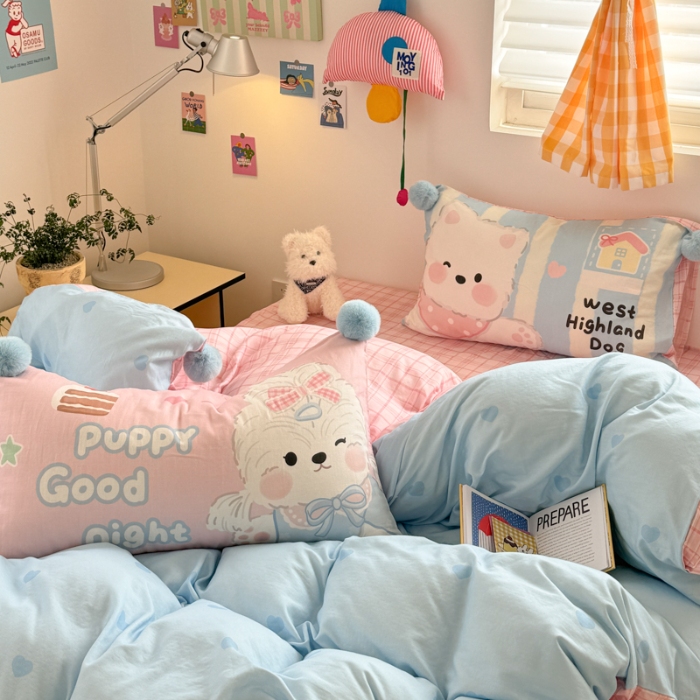 91家纺网 家纺一手货源 找家纺 左视觉  小清新风小窝感卡通套件拍摄赏析