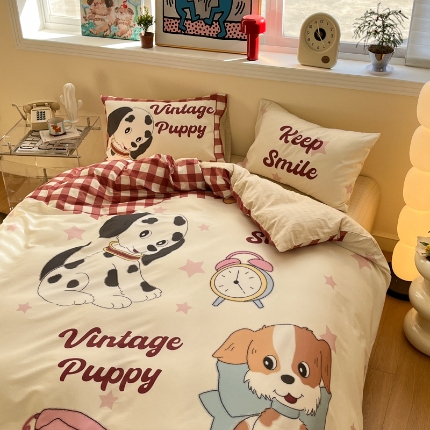 91家纺网 家纺一手货源 找家纺 左视觉  小清新卡通大版套件拍摄赏析 2