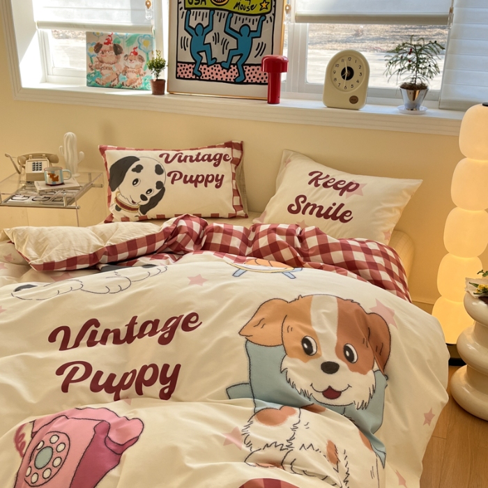 91家纺网 家纺一手货源 找家纺 左视觉  小清新卡通大版套件拍摄赏析 2