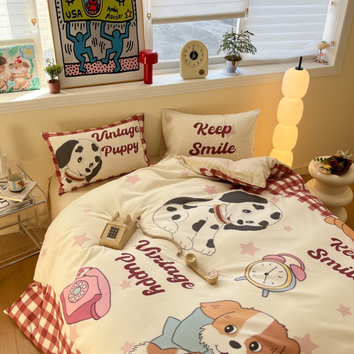 91家纺网 家纺一手货源 找家纺 左视觉  小清新卡通大版套件拍摄赏析 2