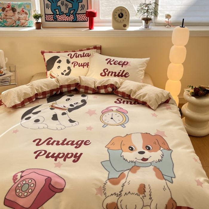 91家纺网 家纺一手货源 找家纺 左视觉  小清新卡通大版套件拍摄赏析 2