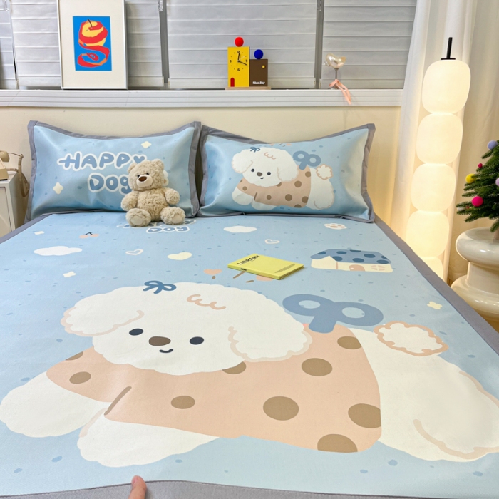 91家纺网 家纺一手货源 找家纺 左视觉  小清新卡通大版凉席拍摄赏析 