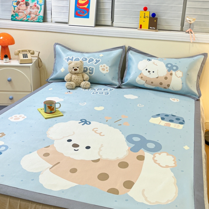 91家纺网 家纺一手货源 找家纺 左视觉  小清新卡通大版凉席拍摄赏析 