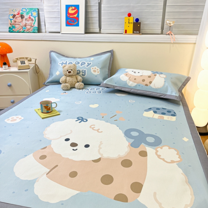 91家纺网 家纺一手货源 找家纺 左视觉  小清新卡通大版凉席拍摄赏析 