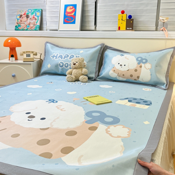 91家纺网 家纺一手货源 找家纺 左视觉  小清新卡通大版凉席拍摄赏析 